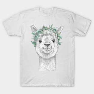 Alpaca with wreath T-Shirt